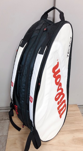 テニスラケットバッグ Wilson 白 複数本用 - 映像美術の装飾